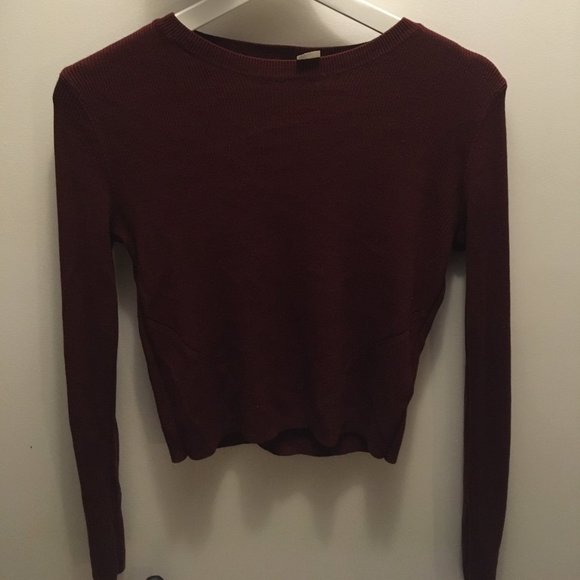 deep red longsleeve crop top - Picture 1 of 1